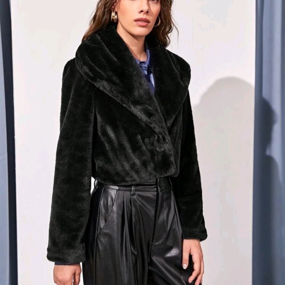 Black fur coat